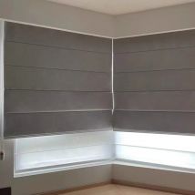 Maßgeschneiderte Sunroad-Doppelschicht-Römersalousien für Tag und Nacht – Verdunkelungslichtfilterende elektrische intelligente Rollos für Schlafzimmer