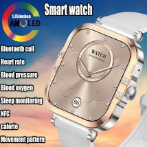 Smartwatch da donna Moda Bluetooth Conversazione Rilevamento salute NFC Frequenza cardiaca Calorie IP68 impermeabile 1.75 "Esercizio per HUAWEI