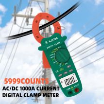 Pinza amperometrica digitale AC/DC da 1000 A Vero RMS, con rilevamento NCV e misurazione della tensione – Tester elettrico industriale per carichi pesanti