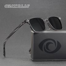 CRIXALIS Quadratische Acetat-Sonnenbrille für Herren, UV400-Schutz, klassische Retro-Angeltöne, fahrende, blendfreie Sonnenbrille für Damen