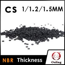 O-ring thickness 1/1.2/1.5mm cross section CS NBR Nitrile rubber sealing gasket rubber washer ring wholesale in specifications