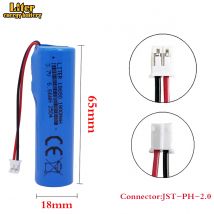 Batteria al litio ricaricabile originale da 3,7 V 1800 mAH 18650 agli ioni di litio con PCB PH2.0-2P per la pesca a luce LED