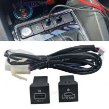 Caricatore USB per auto PD Ricarica rapida QC3.0 Adattatore di ricarica per telefono Pulsante di uscita per Volkswagen Golf 6 Jetta 5 MK6 Scirocco 2006-2012