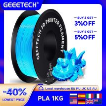 Filamento PLA standard Geeetech 1 kg 1,75 mm Materiale plastico per stampante 3D, precisione 0,03 mm, adatto alla maggior parte delle stampanti FDM