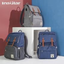 Insel Baby Wickelt asche mit USB-Schnitts telle große wasserdichte Windel tasche Kits Mumie Mutterschaft Reise rucksack Still tasche mit Haken