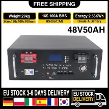 Batteria 48V LiFePO4 50AH Celle al litio ferro fosfato BMS integrate Confezione per sostituire la maggior parte dell'alimentazione di backup Accumulo di energia domestica
