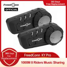 Freedconn KY Pro domofon motocyklowy zestaw słuchawkowy Bluetooth do kasku motocykl 6 zawodników 1000M Moto Group wodoodporny domofon