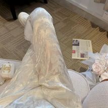 Chiński styl majtki domowe dla kobiet niszowy luźna cienka pełnej długości elastyczna talia miękka moda damski, wiosenny na co dzień nowy krój
