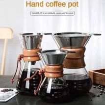 Bollitore per caffè in vetro manuale con filtro in acciaio inossidabile Drip Brewing Hot Brewer Caffettiera Gocciolatore Barista Versare sopra la caffettiera