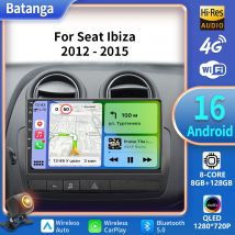 8G+128G QLED Touch Screen For Seat Ibiza 2012-2015 Android 16 Auto Radio Car Multimedia Video Player 5G WIFI BT GPS Navigation