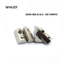 50/100PCS M3 M4 M5 M6 Rolle in Frühling T-mutter mit Ball für Aluminium Extrusion mit profil 2020 Serie Aluminium Profil Nut 6