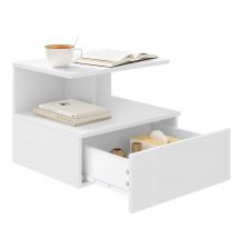 Moderne hölzerne weiß/schwarz hängende Nachttisch Wandre gal 40x35x31cm Nachttisch mit Schublade für Schlafzimmer nach Hause