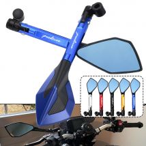 Motorradspiegel CNC-Seitenrückspiegel Blau Blendschutzspiegel für Bajaj Pulsar 200 NS/200 RS/200 AS 200RS 200NS 180 150 N250