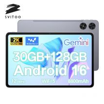 Tablet SVITOO Android 16 2025 da 12 pollici, display 2K 2000 x 1200, processore Octa-Core, 30 GB di RAM, 128 GB di ROM, 1 TB espandibile, batteria da 8800 mAh, WiFi 5, Bluetooth 5.0, GPS Widevine L1