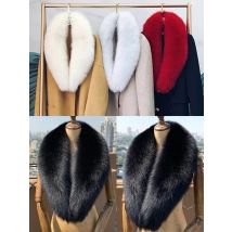 Winter Real Fox Fur Collar Woman Black Natural Fur Scarf Shawl For Women Collars Wraps Neck Warmer Fur Scarves Luxery Scarf Men