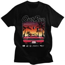 Anni '90 Vintage Out Run Top T Shirt Camisas Uomo Moda Vecchia Scuola Giappone Arcade Top Hombre Videogioco Outrun Tee Top Camisas