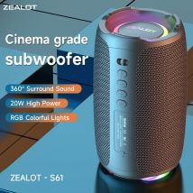 Głośnik Bluetooth ZEALOT-S61, z wodoodporną ochroną IPX6 i zewnętrznym dźwiękiem basowym na podwórko i imprezę na plaży, głośnik 10 W