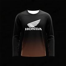 Frühlings- und Herbst-Motorrad-Reit-T-Shirt, schnell trocknend, atmungsaktiv, langärmelig, für Männer und Frauen, Honda-Reit-T-Shirt-Oberteile