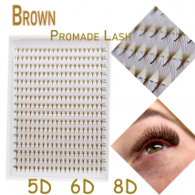 320-spitze Fans Brown Promade Lash 5D 6D 8D Mega Volume Russische vorgefertigte Wimperntabletts für Cosplay-Frauen-Make-up-Wimpernverlängerung