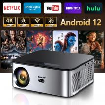 Proiettore Android HORLAT 1600 Ansi Lumen per Esterni, Beamer Full HD 1080P, Proiettore WiFi 4K Video, Dispositivo per Home Theater e Giochi 3D