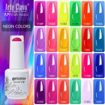 Arte Clavo Gel-Nagellack, 15 ml, Neonfarben, semi-permanente Maniküre, Nagelkunst, Gel-Lacke, Hybrid-Basis, Decklack für Gel-Nagellack