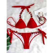 Jeweled Strass Diamant Bikini Weiblichen Badeanzug Frauen Bademode Zwei-stück Bikini Set Brasilianische Badende Badeanzug Schwimmen Dame