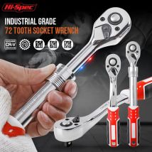 Chiave a cricchetto retrattile in acciaio al carbonio Hi-Spec 1/4 1/2 3/8 72 denti Chiave a sgancio rapido automatica Utensile manuale multifunzionale