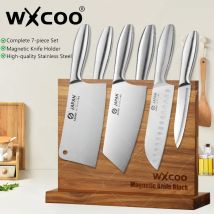 WXCOO Küchenmesser, professionelles Schneiden, Ausbeinmesser, Block, 1–7 Stück, Edelstahl, Fleischbeil für Obst, Chef, Hacken