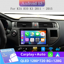 Autoradio Android 15 per KIA K3 RIO 2011 2012 2013 2014 2015, Lettore Multimediale Carplay, Stereo con Navigazione GPS, 4G Wifi, 2 Din