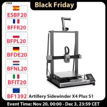 Stampante 3D Artillery Sidewinder X4 Plus S1 500 mm/s Velocità di stampa 300 ℃   Binario di guida lineare XY-metallo con stampa ad alta temperatura 300 * 300 * 400 mm