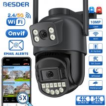 BESDER 5K 10MP Wifi Kamera PTZ Outdoor AI Menschliche Erkennung Dual Screen 4K 8MP CCTV Sicherheit IP Kamera audio E-Mail Alarm O-Kam Pro
