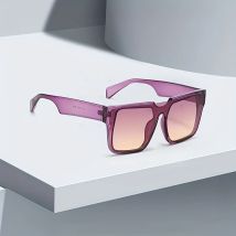 2025, neu im Vintage-Stil, Sonnenbrille für Damen, eingebettet, modisch, High-End-Farbverlauf, lila, quadratische Brille, Sonnenbrille für Damen