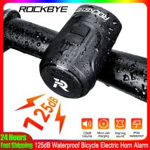 Rockbye 125dB Loud Bicycle Motorcycle Electric Bell Horn IPX5 waterproof Micro-USB Rechargeable Mountain Bike Anti-theft Alarm