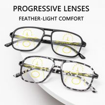 Progressive multifokale Lesebrille mit großem Sichtfeld, ultraleichter großer Rahmen, einfach zu tragen, geeignet für Männer und Frauen.