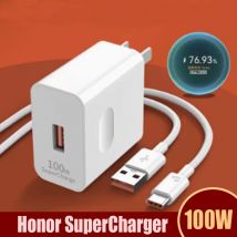 Honor 100W caricabatterie rapido EU/US adattatore di alimentazione SuperCharge 1M 6A cavo Usb tipo C