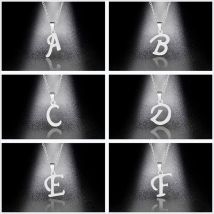 Zilver Kleur 26 Letters Sieraden Engels Alfabet Kettingen voor Vrouwen Choker A B C D E F G H IJ K L M N O P Q R S T U V W X Y Z