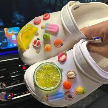 Fruit shoe decoration set Cute Christmas Ducks Advanced Shoe Decorations DIY Detachable buckle Shoes accessories1Set