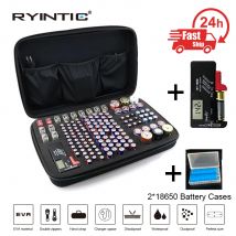 2022 Newest Portable Shockproof AA/AAA/C/D/9V Battery Storage Case Box Organizer Container Holder Extra Space for Battery Tester