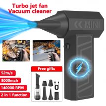 Aspirapolvere con ventola Turbo Jet, mini ventilatore ad aria 140000 giri/min, spolverino elettrico, velocità del vento 52 m/s Motore brushless Handhel