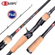 BUDEFO Spinnerei Casting Fuji Locken Angelrute 1,68 m 1,8 m 2,1 m 2,4 m 2,7 m 3,0 m Baitcasting t800 Carbon 3-50g Reise Stange