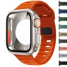 Custodia + cinturino per cinturino Apple Watch 45mm 44mm 41mm 42 40mm braccialetto in Silicone