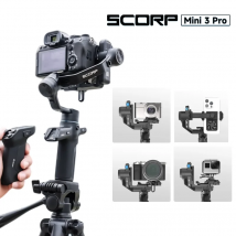FeiyuTech SCORP Mini 3 Pro – Gimbal 3 in 1 con impugnatura staccabile e tracciamento AI 4.0 per senza specchio, action cam e telefoni