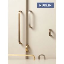 Nurlin Schranktürgriffe aus massivem Messing mit gebogenem Design, einfacher Stil, mehrere Größen, Schubladengriffe für Kleiderschränke