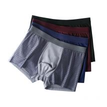 Männer unterwäsche männlich dünn atmungsaktiv Höschen für Männer Eis Seide Unterhose Mesh sexy quadratische Eck hose für Herren Shorts 4 teile/satz