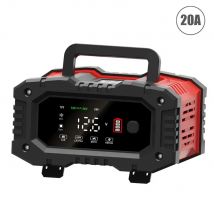 FOXSUR Caricabatterie per Auto e Moto 20A/10A 12V/24V, Caricatore Intelligente per Batterie al Litio, AGM, GEL, Piombo-Acido, LiFePO4