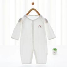 Neugeborenen Baby Sommer Onesie Dünne Kleidung Jungen Mädchen Langarm Overall Reine Baumwolle Baby Strampler 1-3-6-9 trend