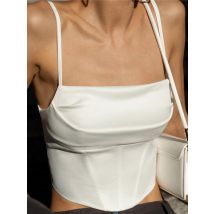 Cryptographic Sexy Bandage Straps Crop Top for Women Summer Outfits Elegant Backless Lace Up Cami Top Corset Cropped Streetwear