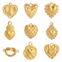 3 pezzi di ciondoli a forma di cuore dolce in acciaio inossidabile 3D pendenti a forma di cuore sacro fortunato gioielli fatti a mano che creano accessori orecchini collana fai da te