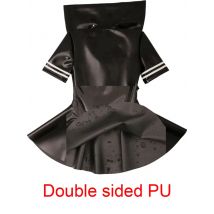 XS-4XL New Double PU Leather Hot Dress Wet Look PVC Short Sleeve Sailor Collar Cosplay Dresses A-line Uniform Minifalda Vestido