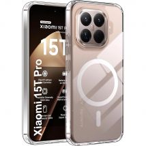 Shockproof Wireless Charging Strong Magnetic Case For Xiaomi 15T Pro Xiaomi15TPro 5G Clear Back Cover Phone Case
